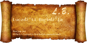 Luczáti Borbála névjegykártya